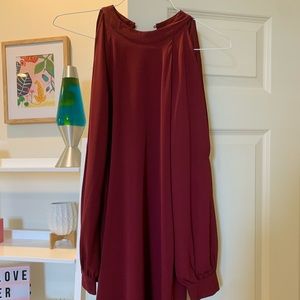 As U Wish Belk Maroon Long-Sleeve Dress
